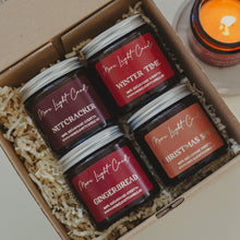 Kép betöltése a galériamegjelenítőbe: Ünnepi box illatválogatás II. - 100% natúr szójaviasz illatgyertya csomag