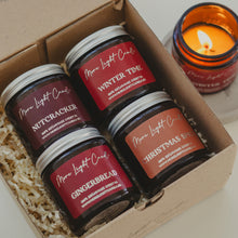 Kép betöltése a galériamegjelenítőbe: Ünnepi box illatválogatás II. - 100% natúr szójaviasz illatgyertya csomag