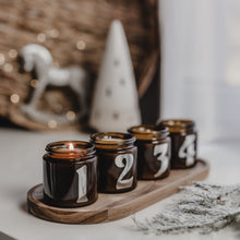 Kép betöltése a galériamegjelenítőbe: Adventi 100% natúr szójaviasz illatgyertya csomag (120 ml)