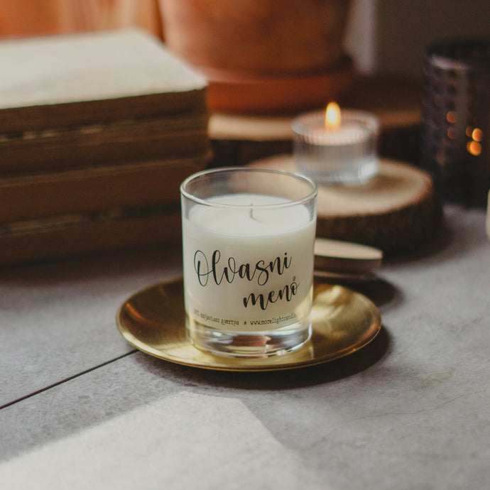 olvasni menő feliratos szójaviasz gyertya