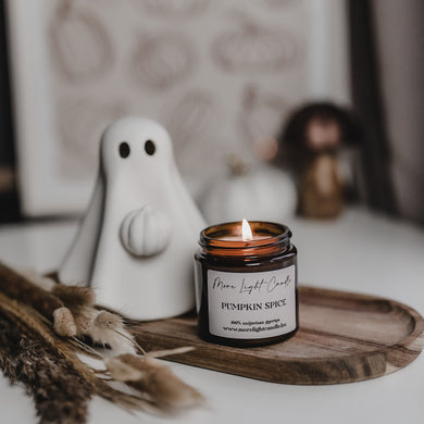 Pumpkin Spice szójaviasz gyertya — sütőtökös pite, 120 ml, ámbra üveg