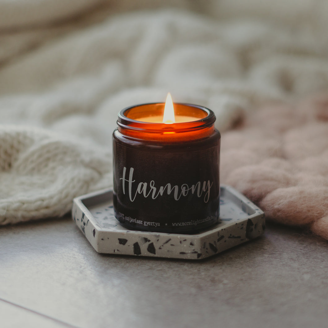 Harmony - 100% natúr szójaviasz illatgyertya (ámbra)