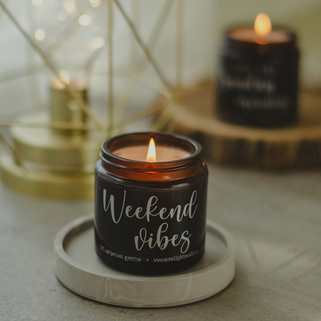 Weekend vibes - 100% natúr szójaviasz illatgyertya (ámbra)